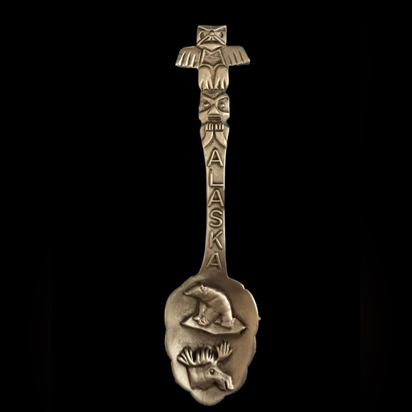 Vintage Pewter Alaska Collector Souvenir Spoon In Box - Picture 2 of 4